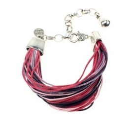 547 - ARMBAND MET WAXKOORD - FUCHSIA