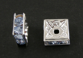 REST.59 - STRASS KRALEN PLAT 4-KANT BLAUW / 6 X 6MM