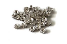 STR.69 - STRASS RONDELLEN ZILVER KRISTAL / 6 x 3MM