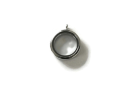 REST.163-FLOATING MEMORY LOCKET HANGER  PLATINUM / 30MM