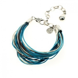 546 - ARMBAND MET WAXKOORD - TURQUOISE