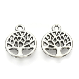 BED.109 - BEDELTJE TREE OF LIFE ANTIEK ZILVER / 13,5 X 10MM