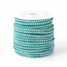 24 - IMITATIE SUÈDE LEER MET STUDS TURQUOISE  GROEN / 3MM