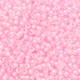 11-207 - MIYUKI ROCAILLES PINK LINED CRYSTAL