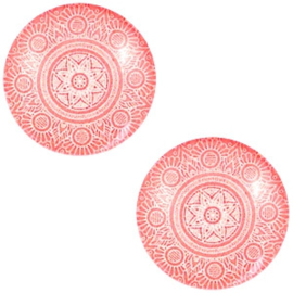 72 - CABOCHON MANDALA KORAAL ROOD / 12MM