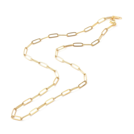 RVS - PAPERCLIP KETTING GOUD / 49,5CM