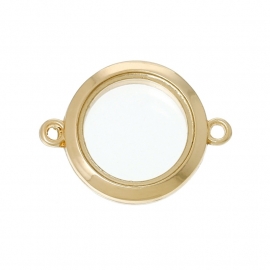 162 - FLOATING MEMORY LOCKET CONNECTOR GOUD / 25MM