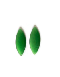 CAB - GLAS CABOCHON CATEYE GROEN / 25 X 12MM