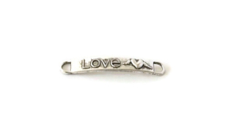 TH.52 - TUSSENZETSEL ANTIEK ZILVER - LOVE / 36 X 6MM