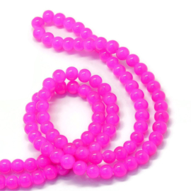 ROZ.29 - GLASKRALEN ROND MAGENTA  / 6,5MM