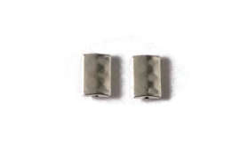 MK.24 - METALEN KRALEN ANTIEK ZILVER LANGWERPIG / 17 X 10MM