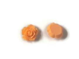 CAB.37. CABOCHON ROOSJE  ORANJE / 18MM