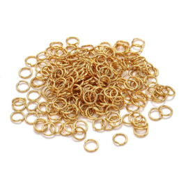 TB.61 - RVS RINGETJES 18K GOUDPLATED / 4 X 0,5MM