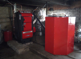 Installeren 30 kW Atmos Pelletketel