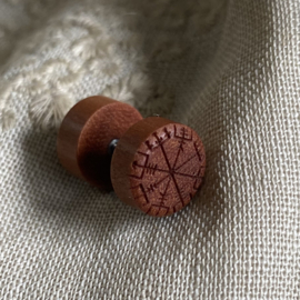 Houten knopje, viking rune (per stuk)