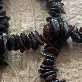Barnsteen ketting, gepolijst, cherry chip, 50cm