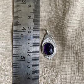 Zilveren hanger met amethist