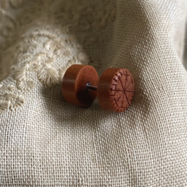 Houten knopje, viking rune (per stuk)
