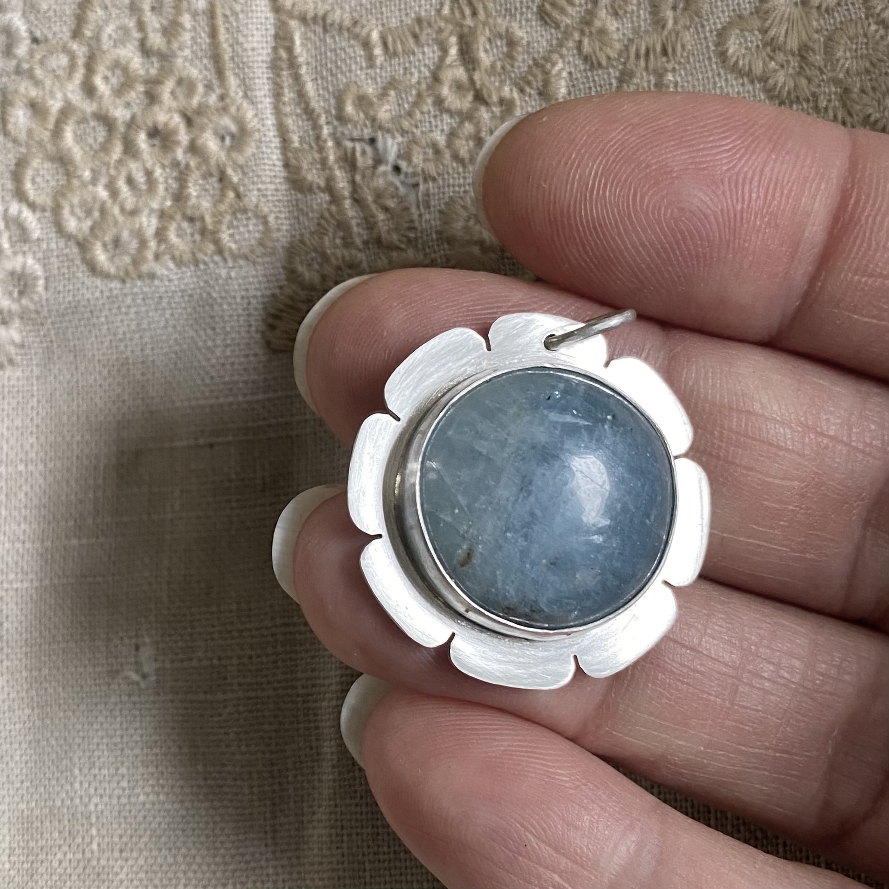 Flos Artis - zilver en aquamarijn