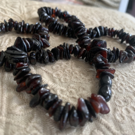 Barnsteen ketting, gepolijst, cherry chip, 50cm