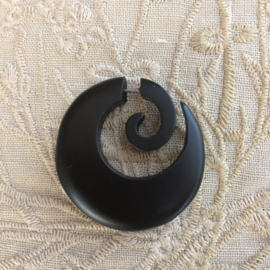 Houten spiraal, zwart (per stuk)