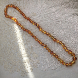 Barnsteen ketting, gepolijst, 55cm