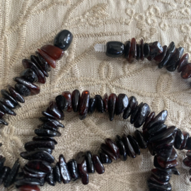 Barnsteen ketting, gepolijst, cherry chip, 50cm