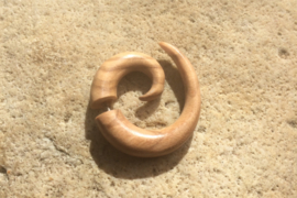 Olijf houten oorbel, spiraal (per stuk)