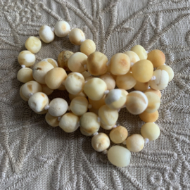 Barnsteen ketting, ongepolijst, wit, 50cm