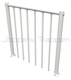 Witte balustrade verticale balusters