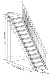 NIEUW: Verzinkte buitensteektrap SUN STEP (vanaf 1 trede)