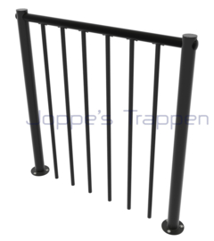 Zwarte balustrade verticale balusters