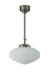 Schuifstang kort H 55-78 mat nikkel met glazen bol Deco 7Sb1-394