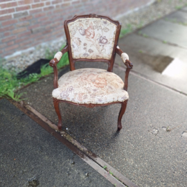 Oude armleuning stoel originele stoffering omstreeks 1930 eiken nr ST202617