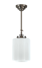 Schuifstang kort H 64-87 mat nikkel met glazen bol Klaver5 opaal 25cm 7St1-483.00