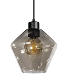 Hanglamp katoenpendel zwart Origin 1-lichts plaat d-12cm dik-1,5cm snoer 2mtr glas keuze nr 05-HL4295-30