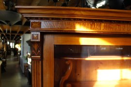 1-deurs glaskast 1900-1920 eikenhout origineel binnenwerk nr 11026