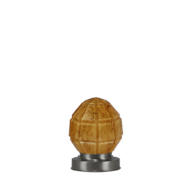 Getrapte tafellamp model blok mat nikkel met marmer kap Granaat 15cm nr 7Tp1-136.20
