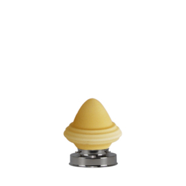 Getrapte tafellamp model blok mat nikkel mat champagne kap Oliepot 17cm nr 7Tp1-165.59