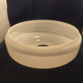 Originele platte olielamp kap dia-38cm opaal