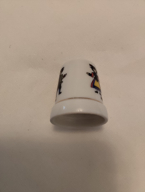 Vingerhoed porcelein opdruk Austria 2-zijdig 2,8cm hoog zonder doosje