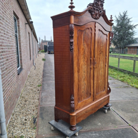 Hollandse antieke biedermeier kuifkast mahonie veel opbergruimte omstreeks 1880 nr K202571