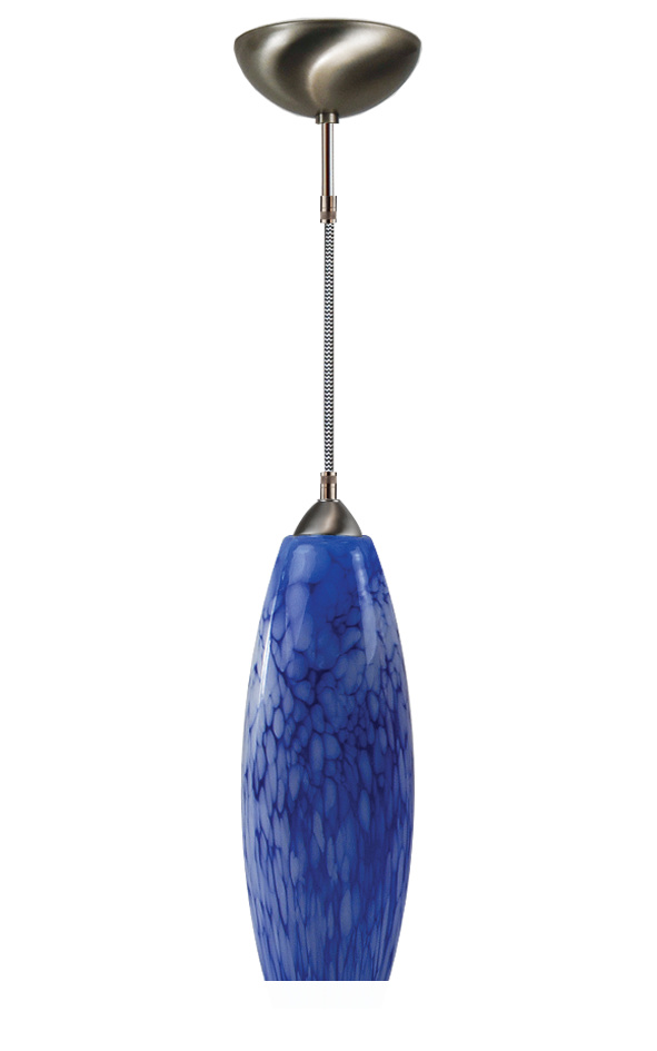 Katoensnoer pendel 150cm met cilinderkap blauw gewolkt h-39cm nr 7Kr1-39.36