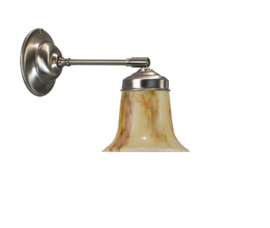 Wandlamp mat nikkel wandpijpje met klokkap 14 licht marmer nr 7Wp-311.60