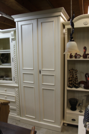 Garderobe kast 2-deurs met hang en leg gedeelte white wash demontabel