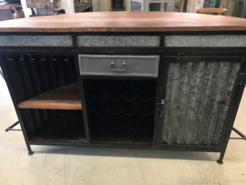 Industriele bar of toonbank recycle materialen halfrond br-197cm nr ZTR-27