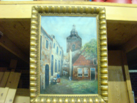 Oud schilderij  Buurkerk Utrecht.