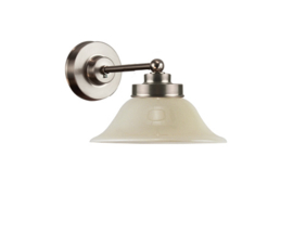 Wandlamp wand mini mat nikkel met champagne kapje model Hoedkap nr 7WM-520.50