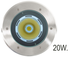 Buitenspot grond RVS 20W LED dia-23cm nr 10-335750