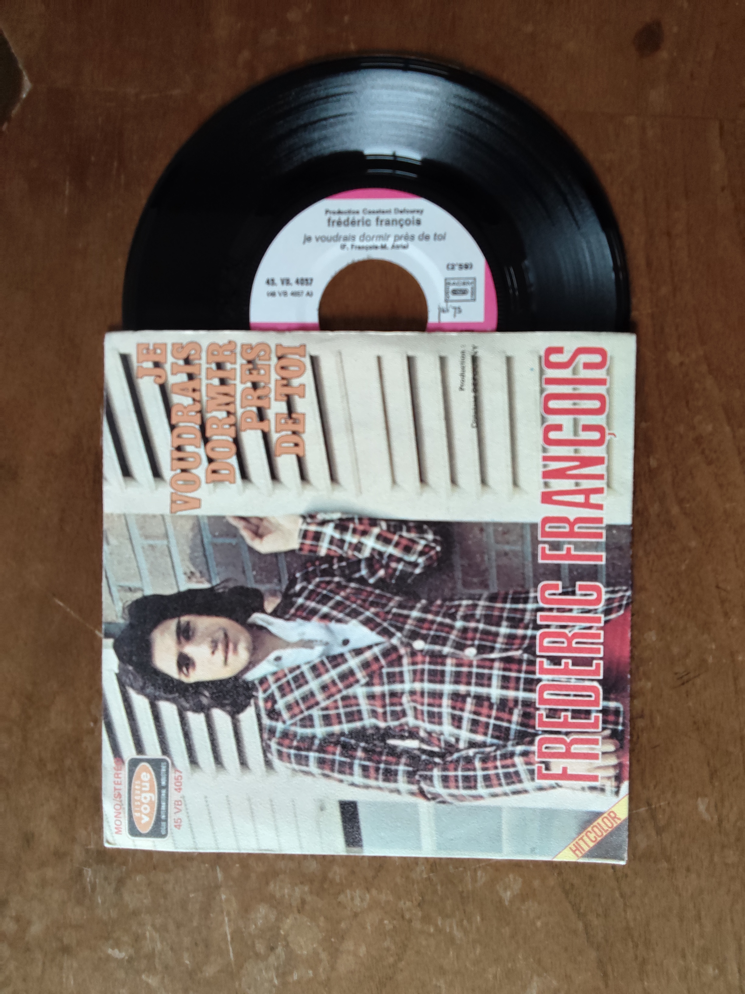 Frederic Francois met Je voudrais dormir près de toi 1976 Single nr S20256881